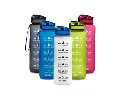 Botella Agua Deportiva Motivacional Calidad Profesional 1 L