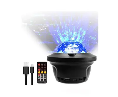 Lampara Proyector 11Cm Led Estrellas Galaxia Nebulosa Con Parlante Bluetooth + Control CH