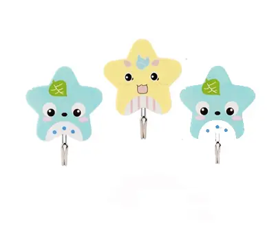 Set x3 Ganchos ESTRELLITAS Percheros Adhesivos Pared Puertas Muebles