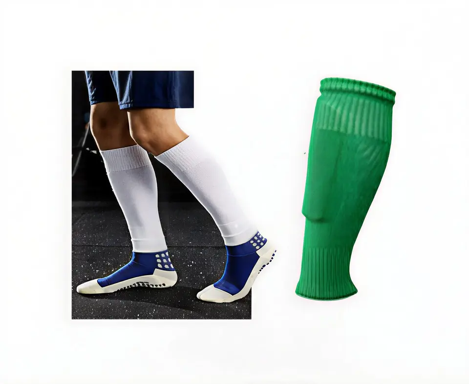 Medias Verde Oscuro Sin Pie Deportivas Entrenamiento Fútbol, Hockey