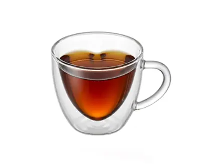 Taza Doble Vidrio 240ml Con Forma De Corazón Para Té Café