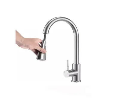 Monocomando Canilla Grifo Cocina Mezclador Con Pico Flexible Plateada