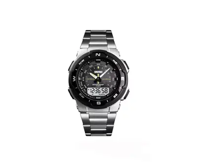 Reloj Pulsera Skmei 1370 Correa De Acero Anadigital Sport Casual De Lujo