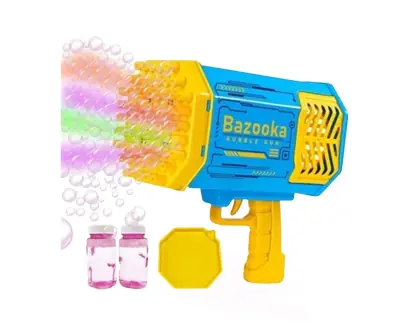 Bazooka Pistola Gigante De Burbujas Burbujero Electrico + 2 Recargas De Jabón De Regalo