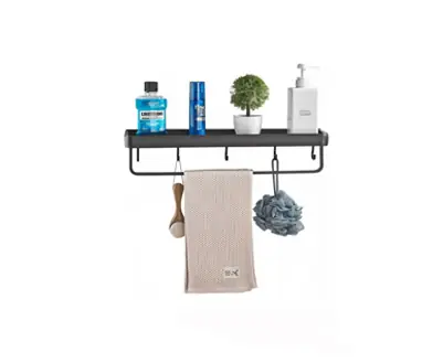 Estante Organizador de Baño Ducha Toallero Con Ganchos