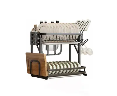 Escurridor SecaPlatos Plegable en Acero Inoxidable 2 Niveles.