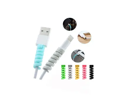 Protector Cargador Cable Espiral Auriculares