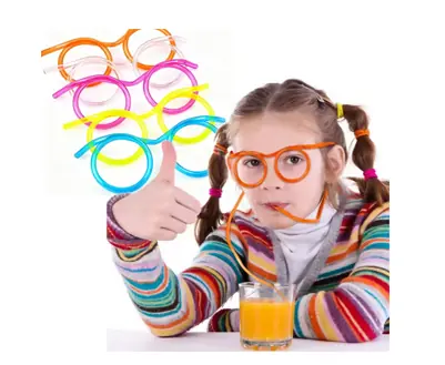 Sorbito Pajita Con Forma De Lentes Coloridos