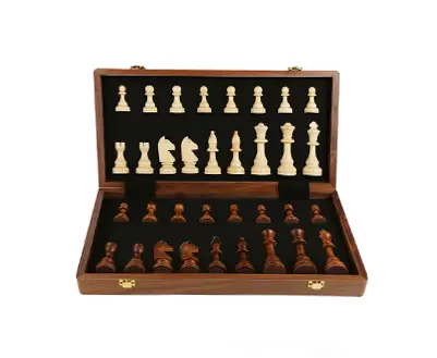 Juego De Ajedrez Grande Clásico Piezas En Madera 39x39x3cm
