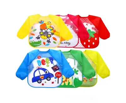 Babero Delantal De Bebé Niños Con Mangas Impermeable de 1 a 4 Años