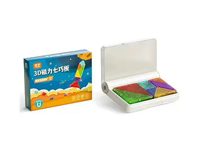 Juego Tangram Magnetico Patrones Ingenio 7 Piezas en Cajita