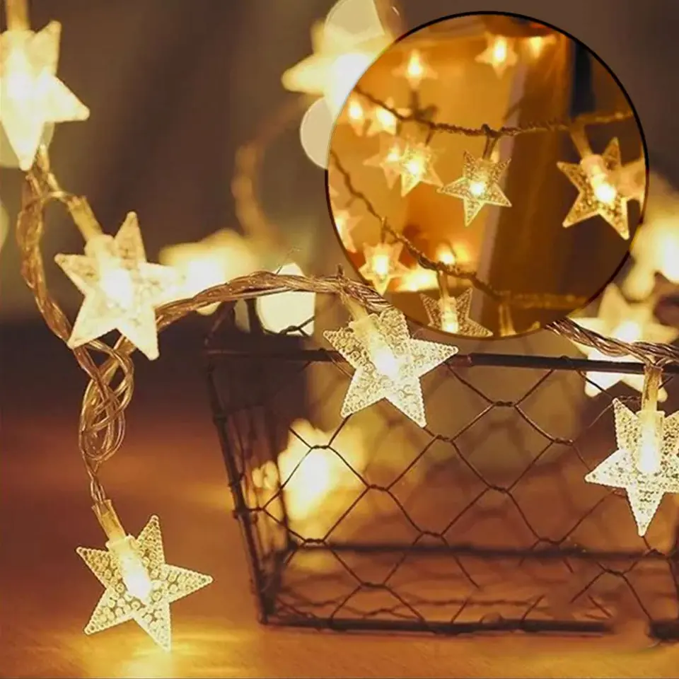 Guia de 20 Luces Led en Forma de Estrellas