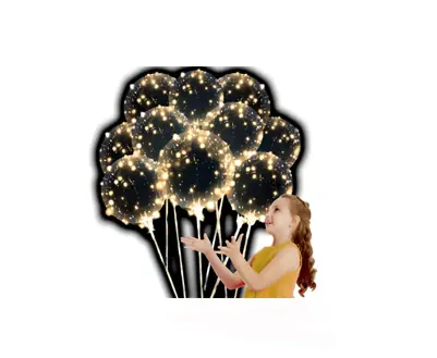 Pack 5 Globos Gigantes Con Luces Led Cotillón Fiesta Con Soporte