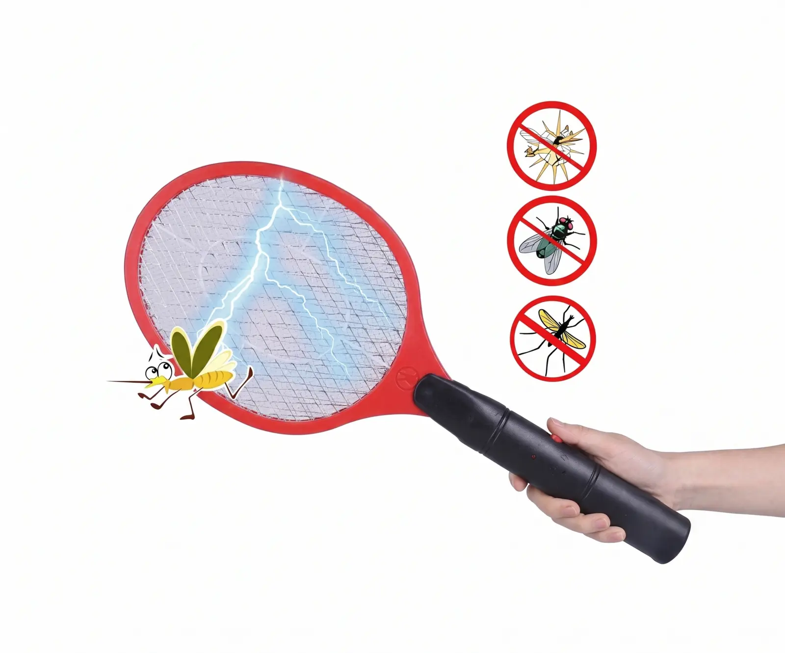 Raqueta Mata Mosquitos Moscas Insectos Eléctrica Recargable
