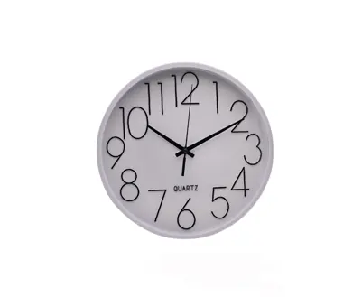 Reloj de Pared Redondo Quartzo Blanco