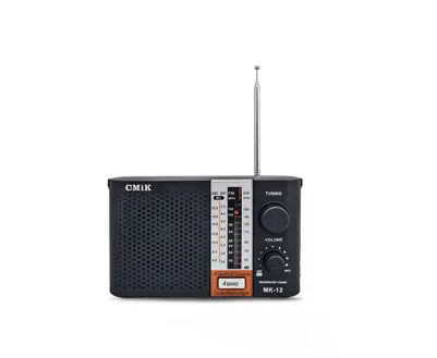Radio Portatil MK-12 AM FM SW Con Pilas 220V Negra