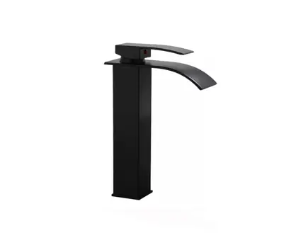 Monocomando Mezclador Chorro Cascada Pileta De Baño ALTO Negro
