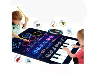 Alfombra Piano Bateria Musical Para Niños Bebé Sonido Animales 50x80cm