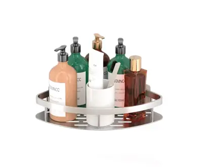 Estante Esquinero Baño Ducha Metal Adhesivo Blanco