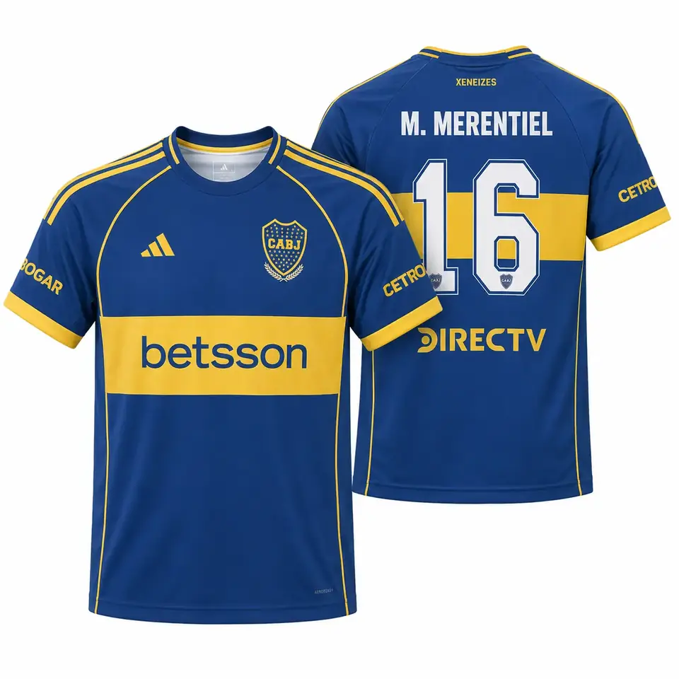 Camiseta de Boca Juniors Nro 16 de Merentiel