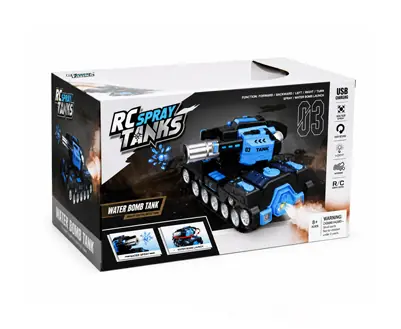 Tanque a Control Remoto Lanza Spay de Hidrogel Azul con Luz y Sonido