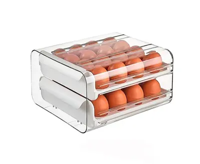 Huevera Organizador Doble Piso Apilable Para 32 Huevos