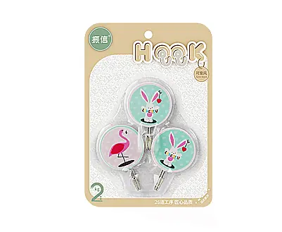Set x3 Ganchos CIRCULARES Percheros Adhesivos Pared Puertas Muebles Multiuso Animados Niños Infantil