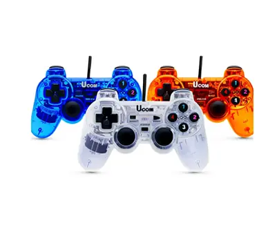 Joystick Cableado Transparente Rojo, Azul o Blanco