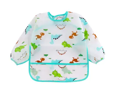 Babero Con Manga Larga Impermeable de Dinosaurios