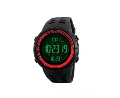 Reloj Pulsera Digital Deportivo Rojo con Negro