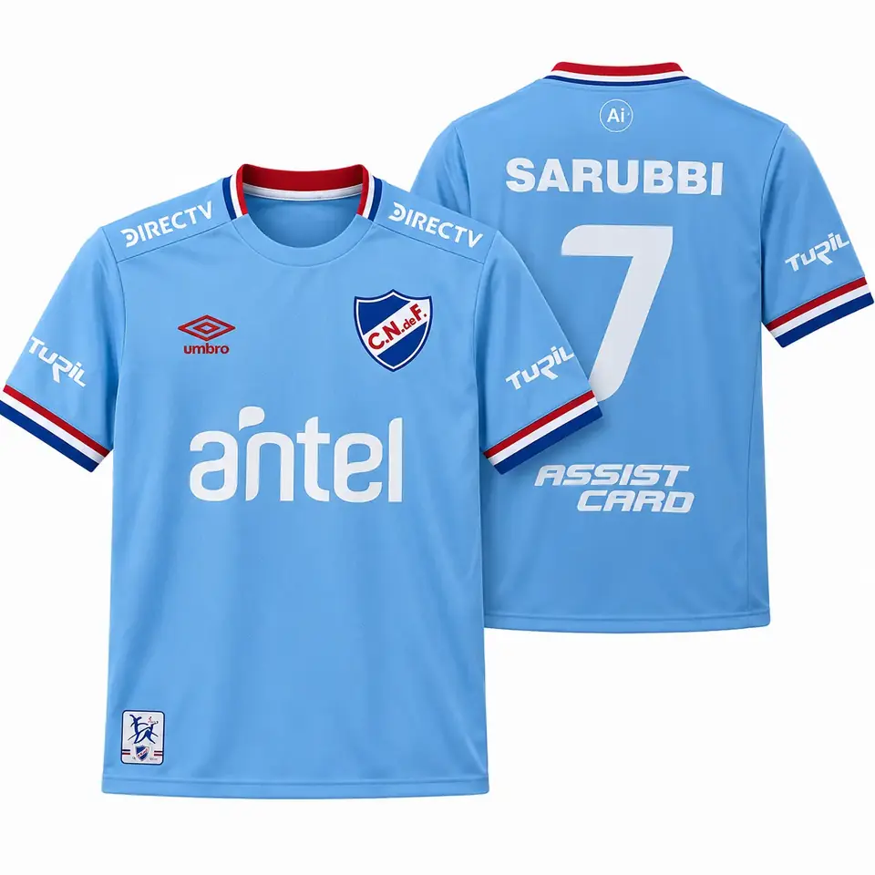 Camiseta de Nacional 3da Alternativa Celeste (Réplica)