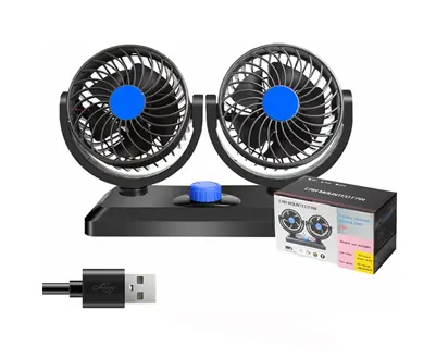 Ventilador Doble Para Auto de 12V Rotacion 360 Grados