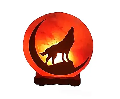 Lampara De Sal Del Himalaya Lobo -3 A 4 Kg