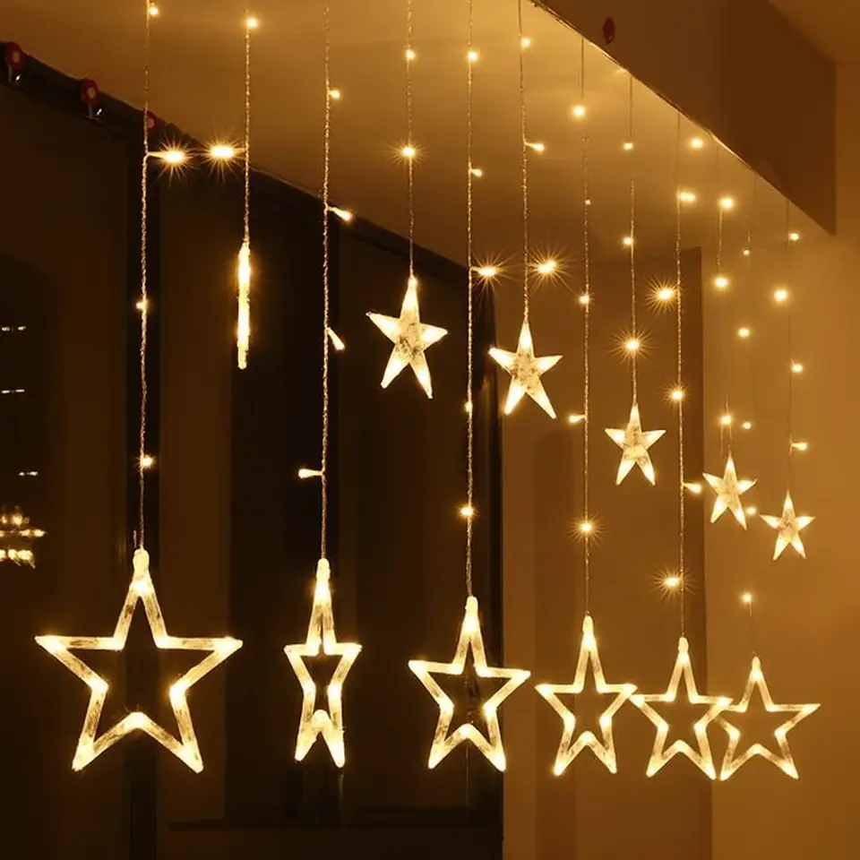 Guirnalda de 95 Luces de Estrellas Con Control Remoto