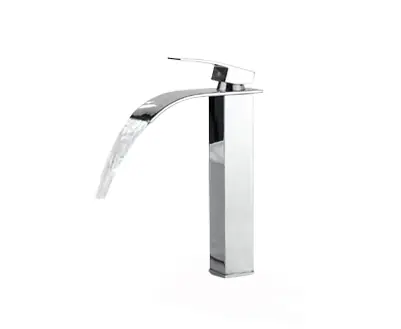 Monocomando Mezclador Chorro Cascada Pileta De Baño ALTO Plateada