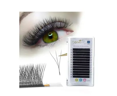 Kit Pestañas Postizas Vision Real Extensiones Mixtas Volumen 3D 8 a 15mm