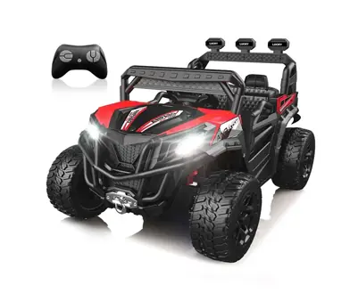 Auto Jeep Eléctrico 4x4 A Batería 12V Para Niños Luz Led Música Con Control Remoto