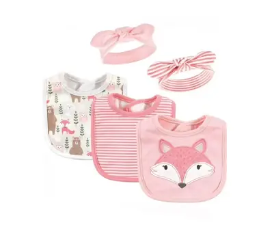 Baberos X3 + Vinchas X2 Color Rosa Pastel