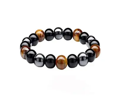 Pulsera Ojo De Tigre Piedras Naturales 1cm Diámetro