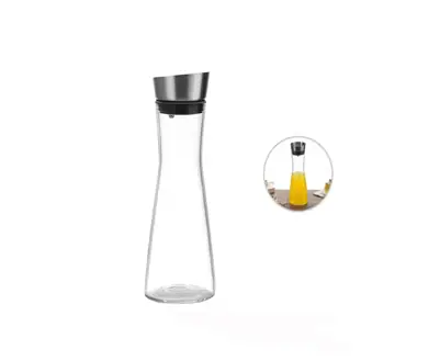 Botella De Vidrio Agua Jugo Con Tapa De Acero 1 Litro