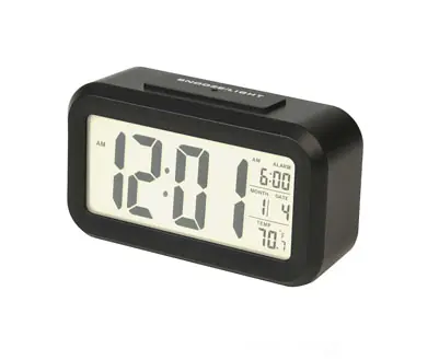 Reloj Despertador Rectangular Negro