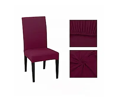 Funda Para Silla Comedor Cubre Asiento Elastizada Y Lavable Bordo
