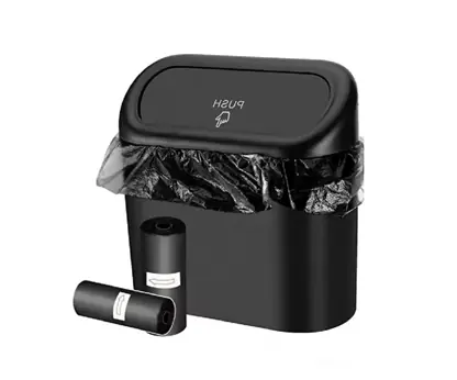 Basurero Papelera Para Puerta De Auto Con Tapa Retráctil + 75 Bolsas