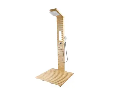 Columna de Ducha al Aire Libre con Teléfono para Piscina Spa Acero Inoxidable