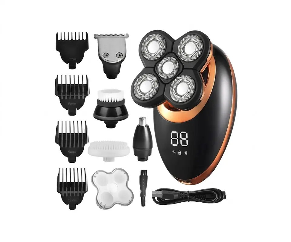 Maquina Rapar Cabeza Corta Pelo Afeita Barba 5 en 1 Recargable