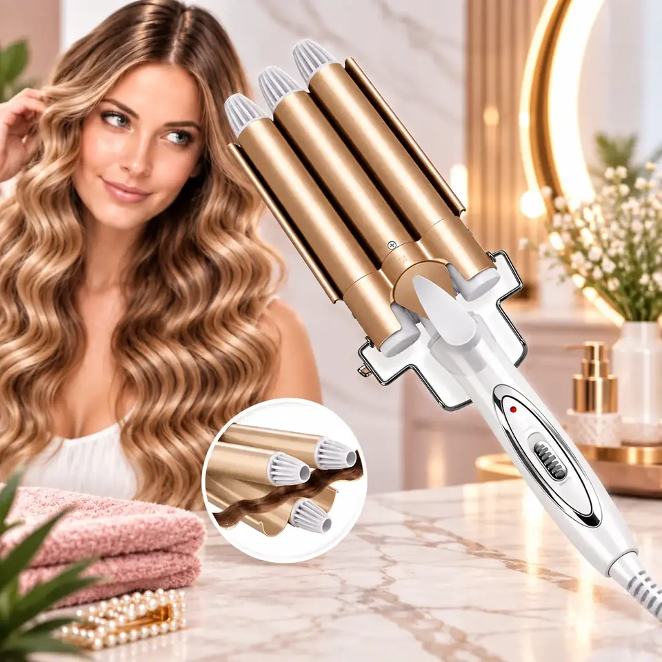 Buclera Rizador Pelo Ondas Perfectas Cabello Triple 3 Tubos