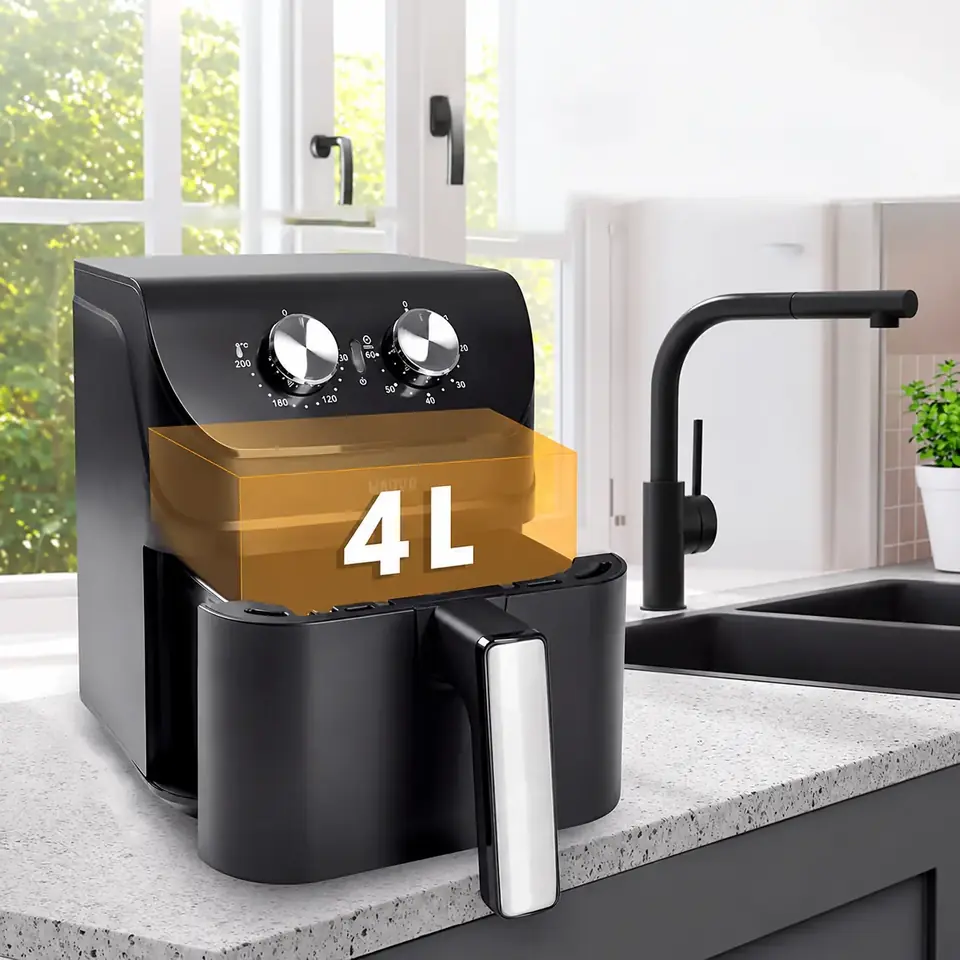Freidora Sin Aceite Marvo HAF-086 4 Litros Negro