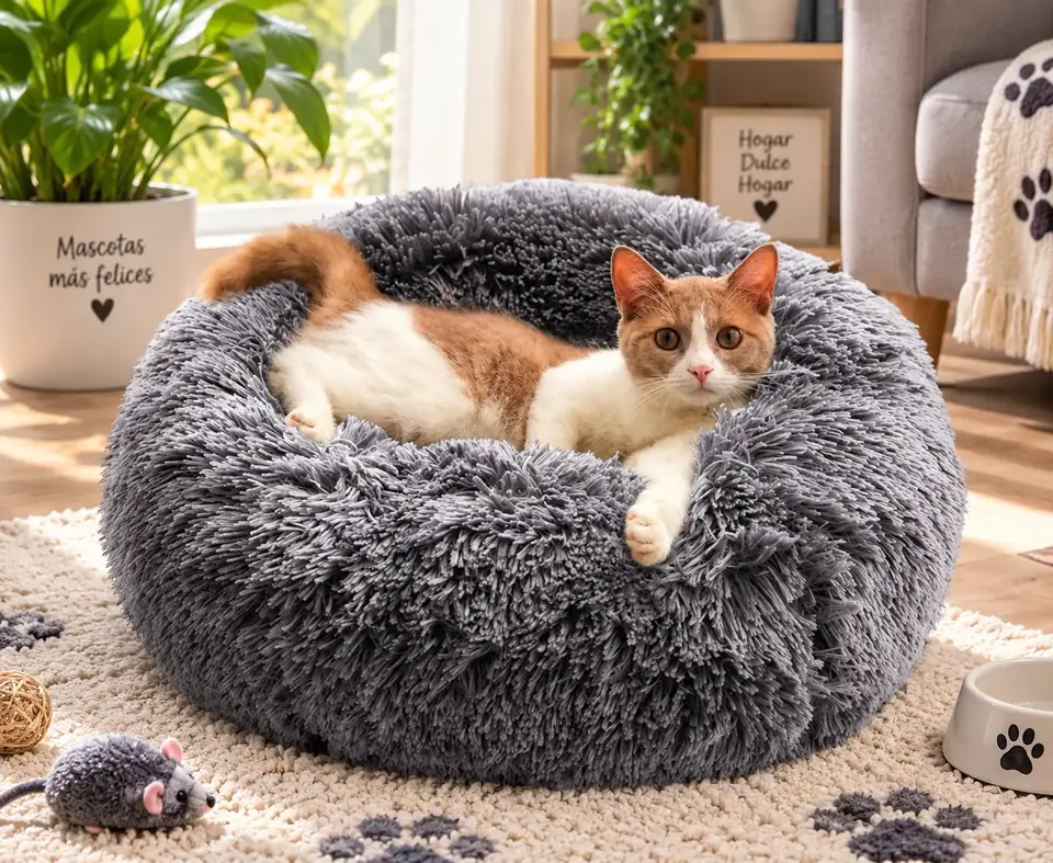 Cama Grande Para Mascotas Gato Lavable 60cm