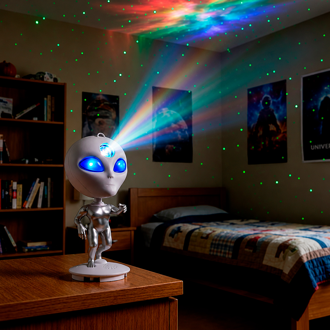 Lámpara Alien LED Proyector de Galaxias con Parlante Bluetooth