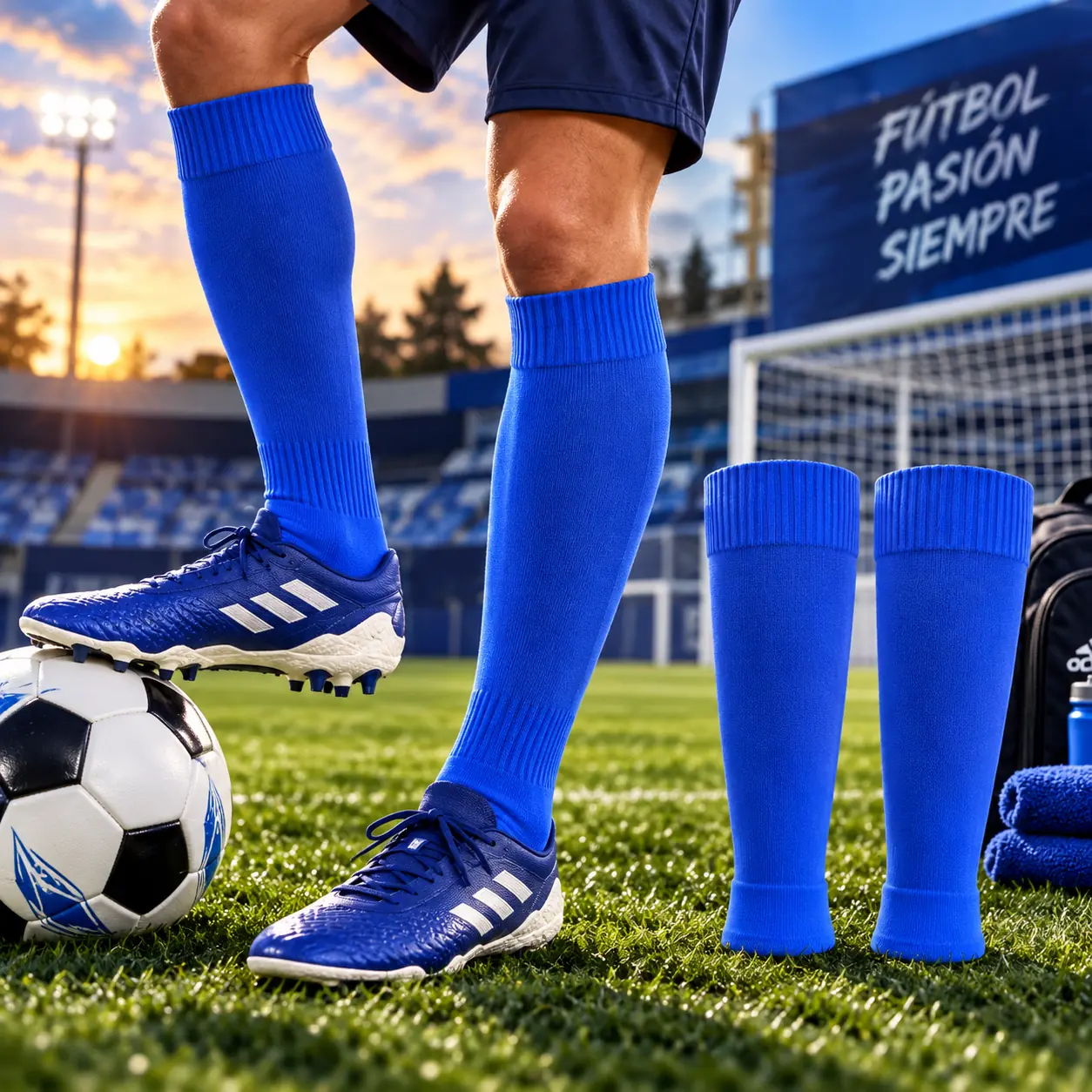 Medias Azul Sin Pie Deportivas Entrenamiento Fútbol, Hockey (copia)